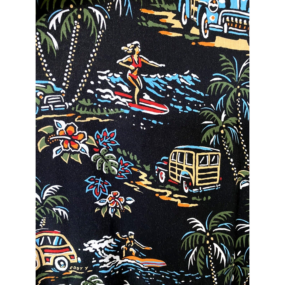 Reyn Spooner Art Of Eddy Y Men Shirt Button Down Palm Car Surf Tropical … - Picture 4 of 6